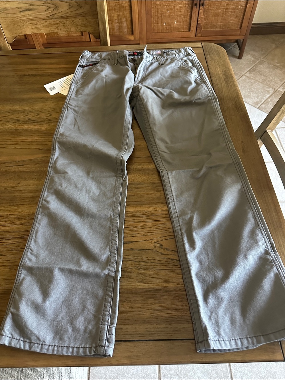 Ariat Men's Relaxed Fit Pants in Light Gray